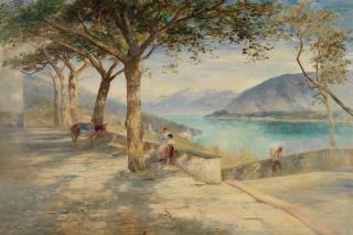 John MacWhirter - View of an Italian Lake