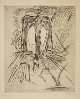 John Marin - Brooklyn Bridge No. 6 (Swaying), from Six American Etchings (Series I)