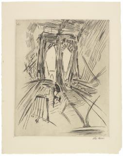 John Marin - Brooklyn Bridge No. 6 (Swaying), From Six American Etchings (Series I)