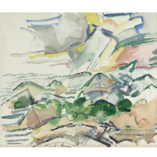 John Marin - Sky Forms And Mountain Forms, Delaware County, Pennsylvania