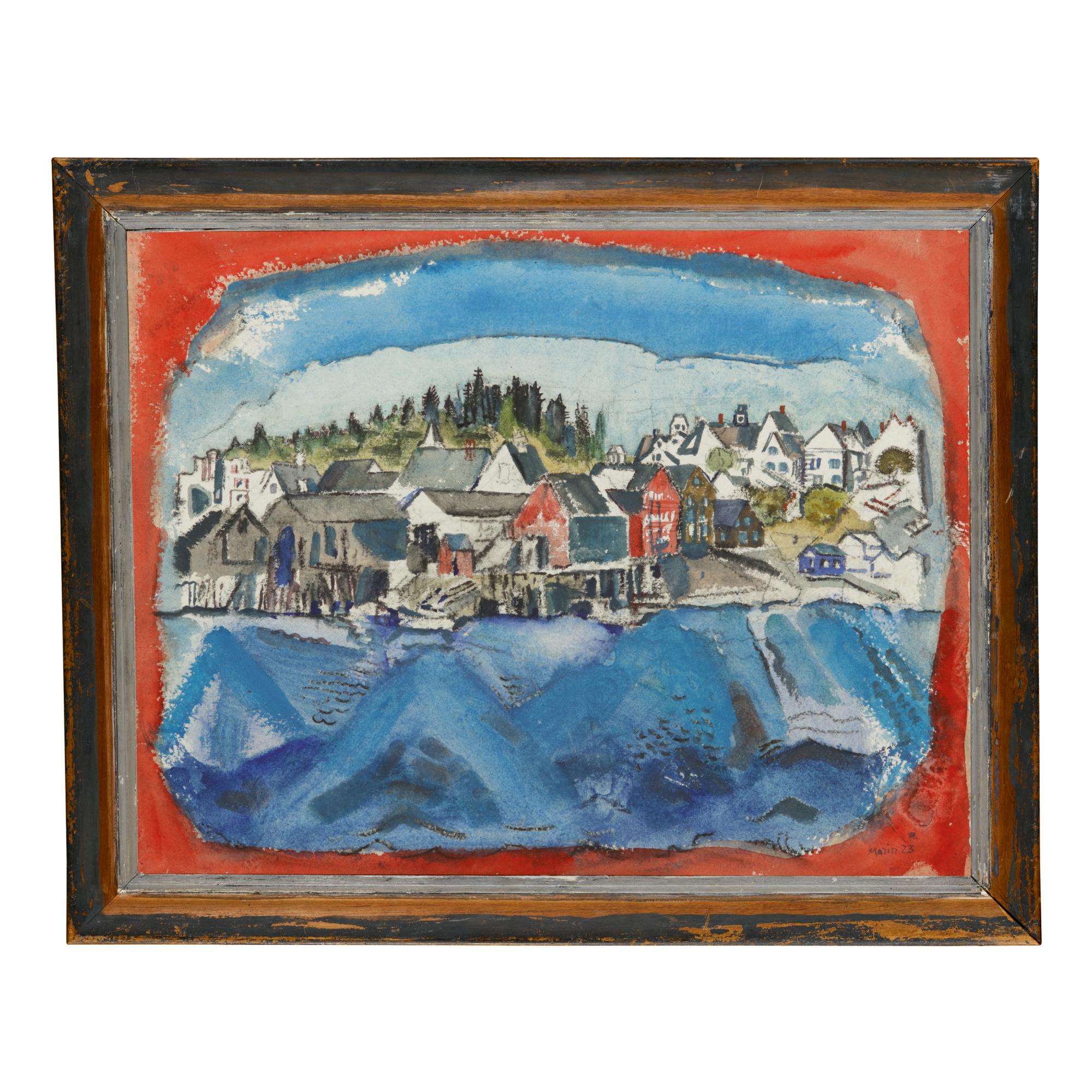 John Marin - Stonington Wharf, No. 1 (Red And Blue, Maine)