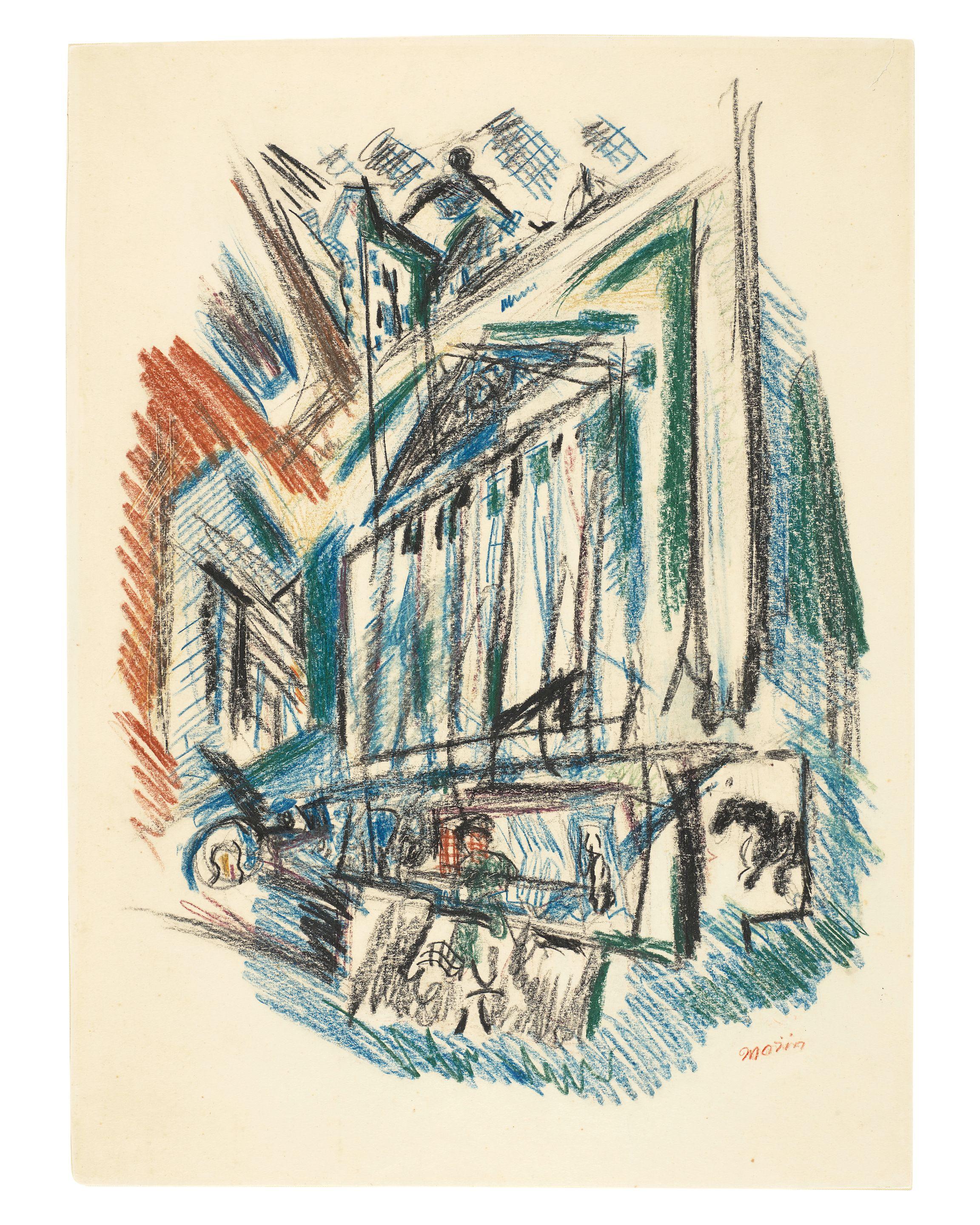 John Marin - The New York Stock Exchange 13 1/4 x 9 3/4 in. (33.7 x 24.8 cm.)