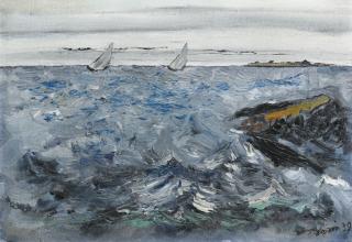 John Marin - Two Sloops On A Squally Sea