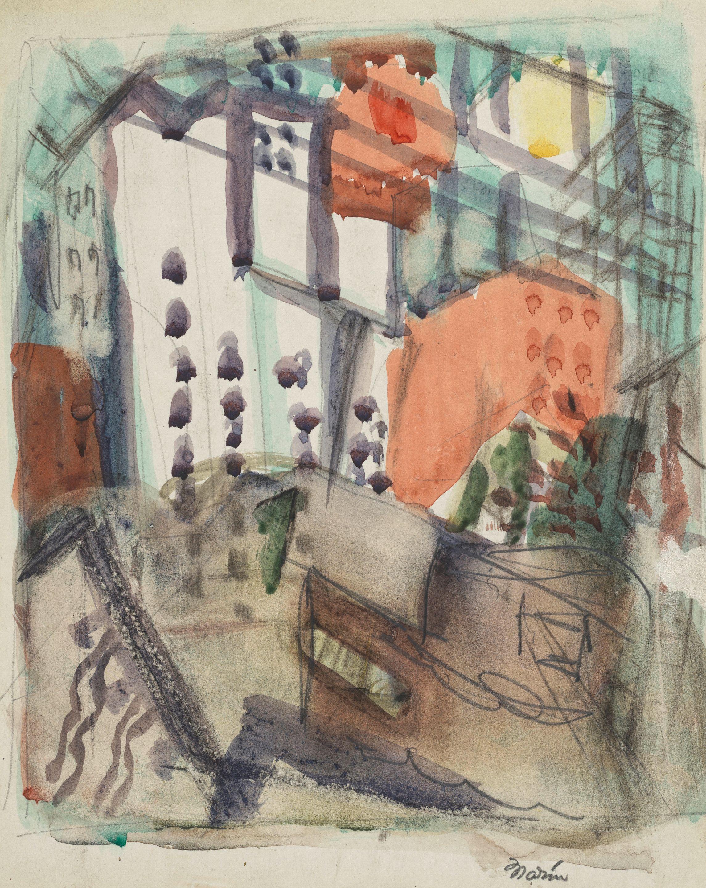 John Marin - Vicinity Downtown New York: A Double-Sided Work