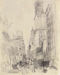 John Marin - Woolworth Building in Construction