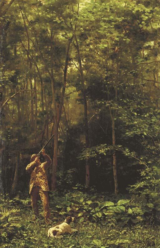 John Martin Tracy - Woodcock Shooting in a wood