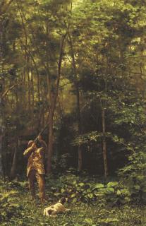 John Martin Tracy - Woodcock Shooting in a wood