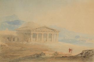 John Martin - Classical figures near a temple