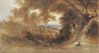 John Martin - View In Richmond Park, Near Pembroke Lodge, London