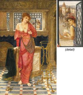 John Melhuish Strudwick - Isabella \'Piteous she looked on dead and senseless things, Asking for her lost Basil piteously [sic]\'