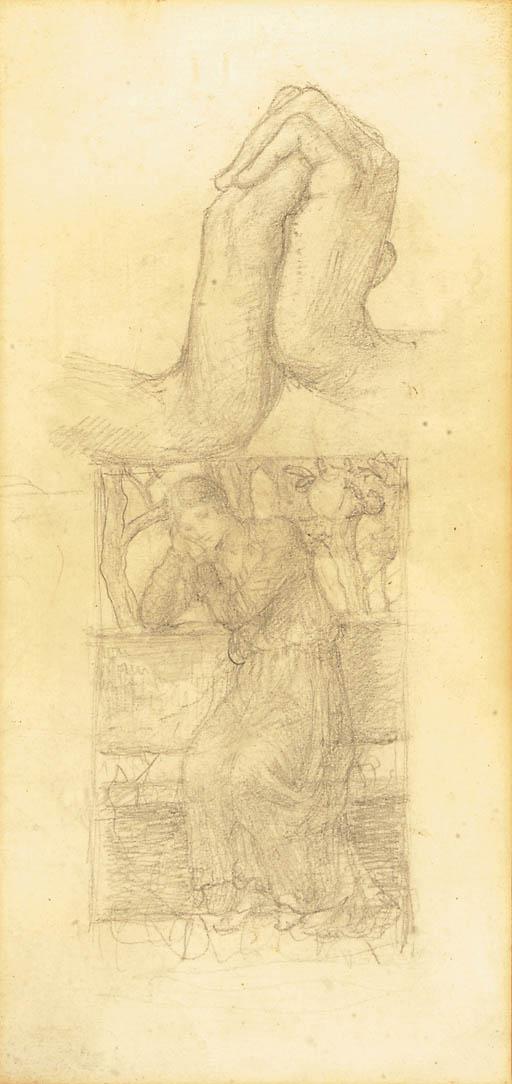 John Melhuish Strudwick - Study For A Figure In When Sorrow Comes In Summer Roses Bloom In Vain