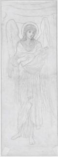 John Melhuish Strudwick - Study for an angel in a green dress