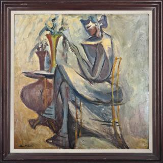 John Melville - Lady on yellow chair