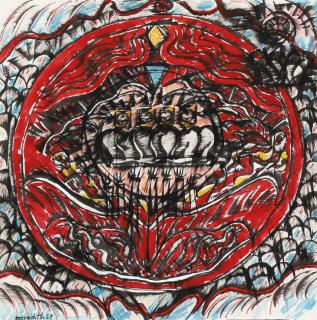 John Meredith - Sketch For Red Circle Painting