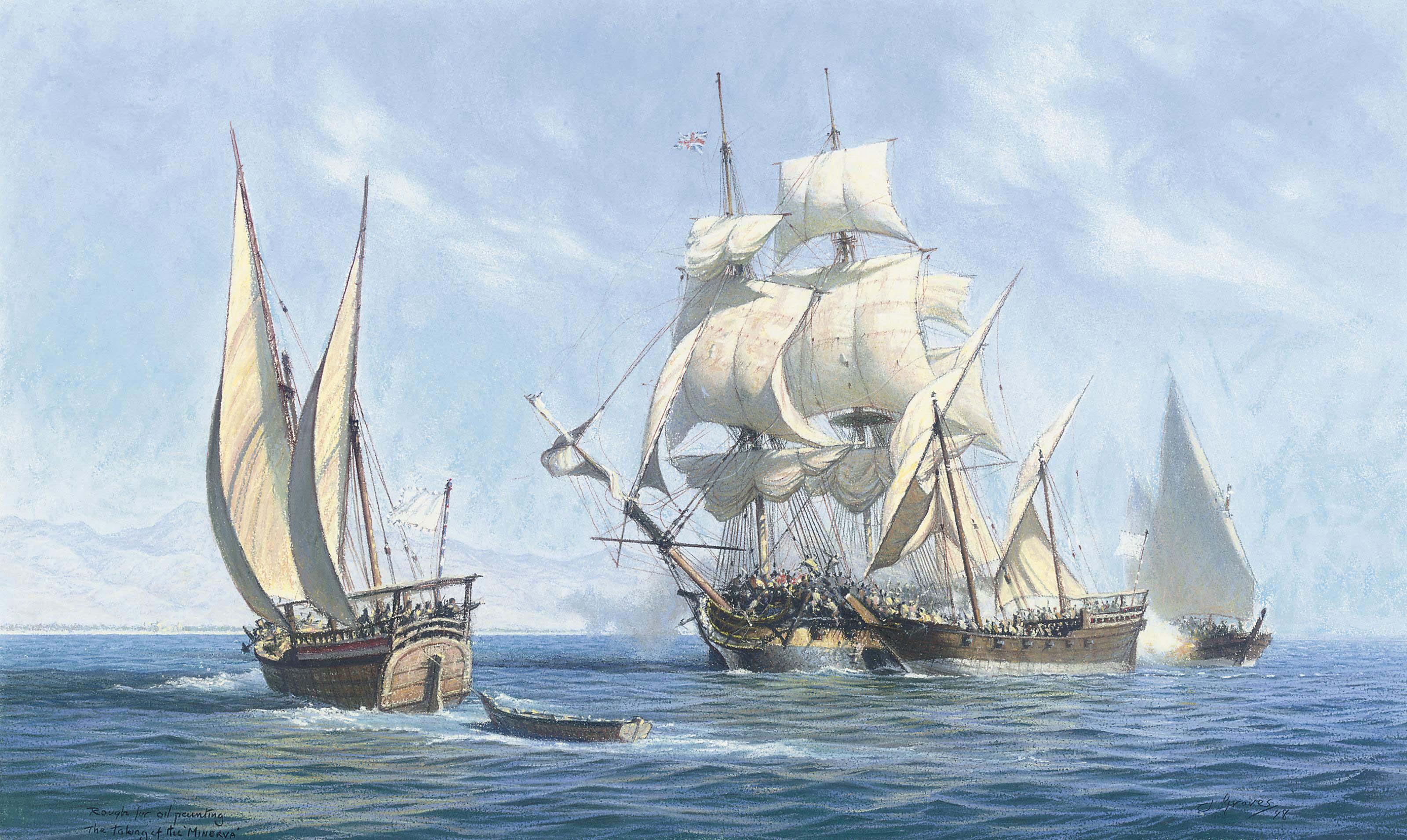 John Michael Groves - Sketch for \'The Taking of the Minerva\'