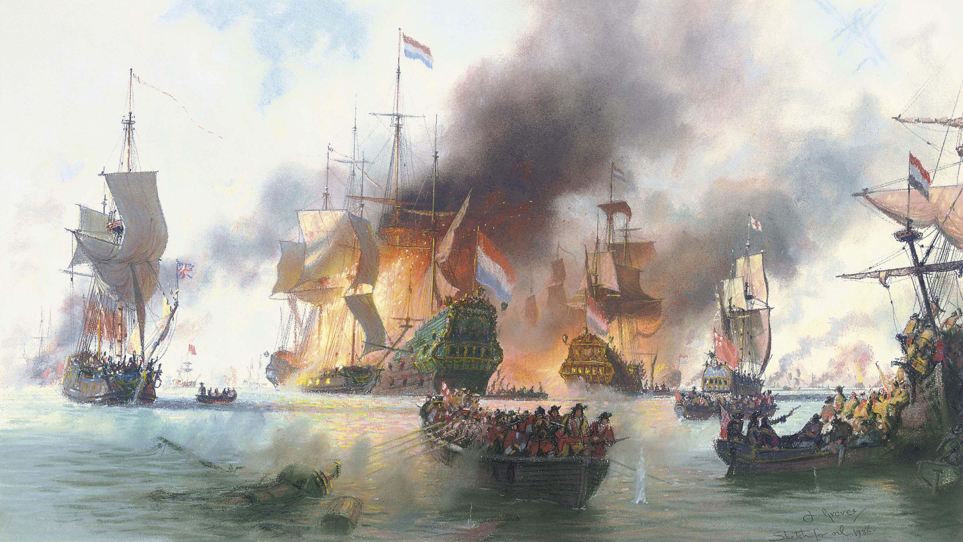 John Michael Groves - The battle of Terschelling, 1666