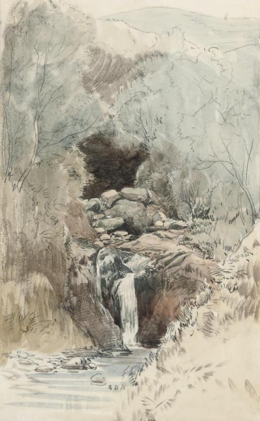 John Middleton - A Moorland Waterfall, Devon