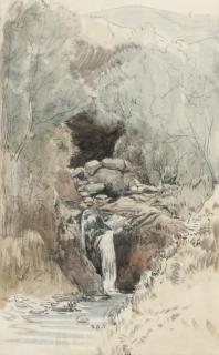 John Middleton - A Moorland Waterfall, Devon