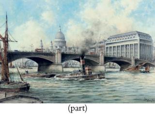 John Millington - View Of Blackfriars Bridge And St. Paul\'S Cathedral From The Thames (Illustrated); And View Of London Bridge And St. Paul\'S Cathedral
