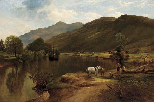 John Milne Donald - On the river Falloch, Ben Vorlich beyond