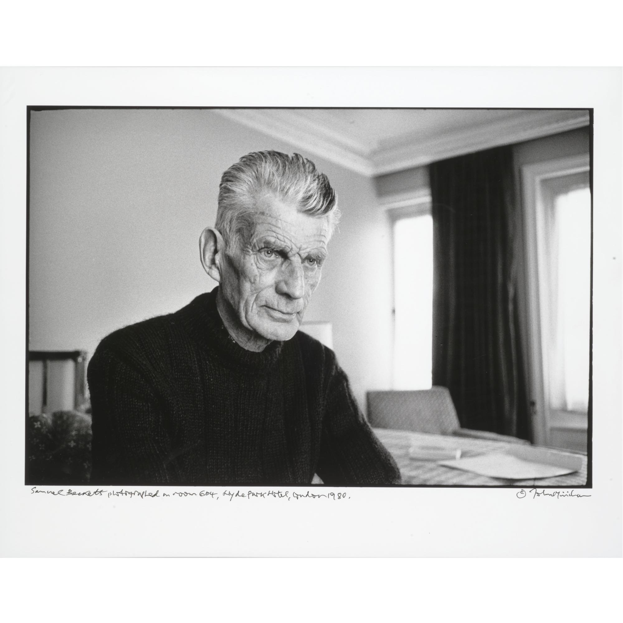 John Minihan - Samuel Beckett Photographed In Room 604, Hyde Park Hotel, London 1980.