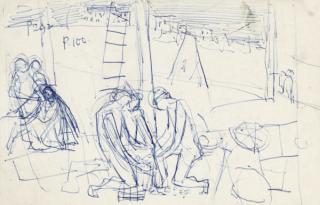 John Minton - A study for The Death of Nelson; Standing male; and Male head study