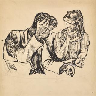 John Minton - Couple At A Table