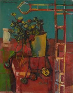 John Minton - Flowers And Structure, Corsican Still Life