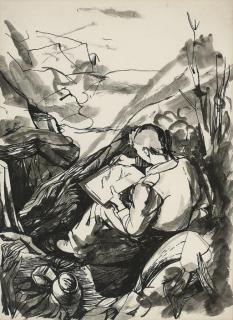 John Minton - Illustration For \'Time Was Away\' By Alan Ross