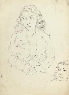 John Minton - Portrait of a lady, half-length; together with three nude studies