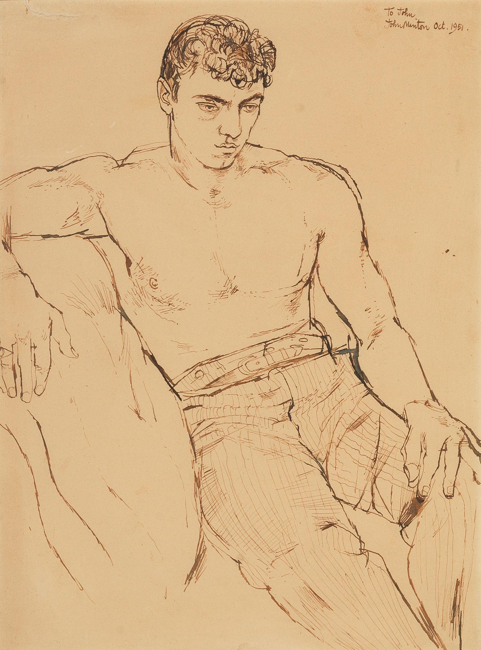 John Minton - Portrait of a Young Man Reclining