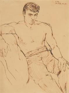 John Minton - Portrait of a Young Man Reclining