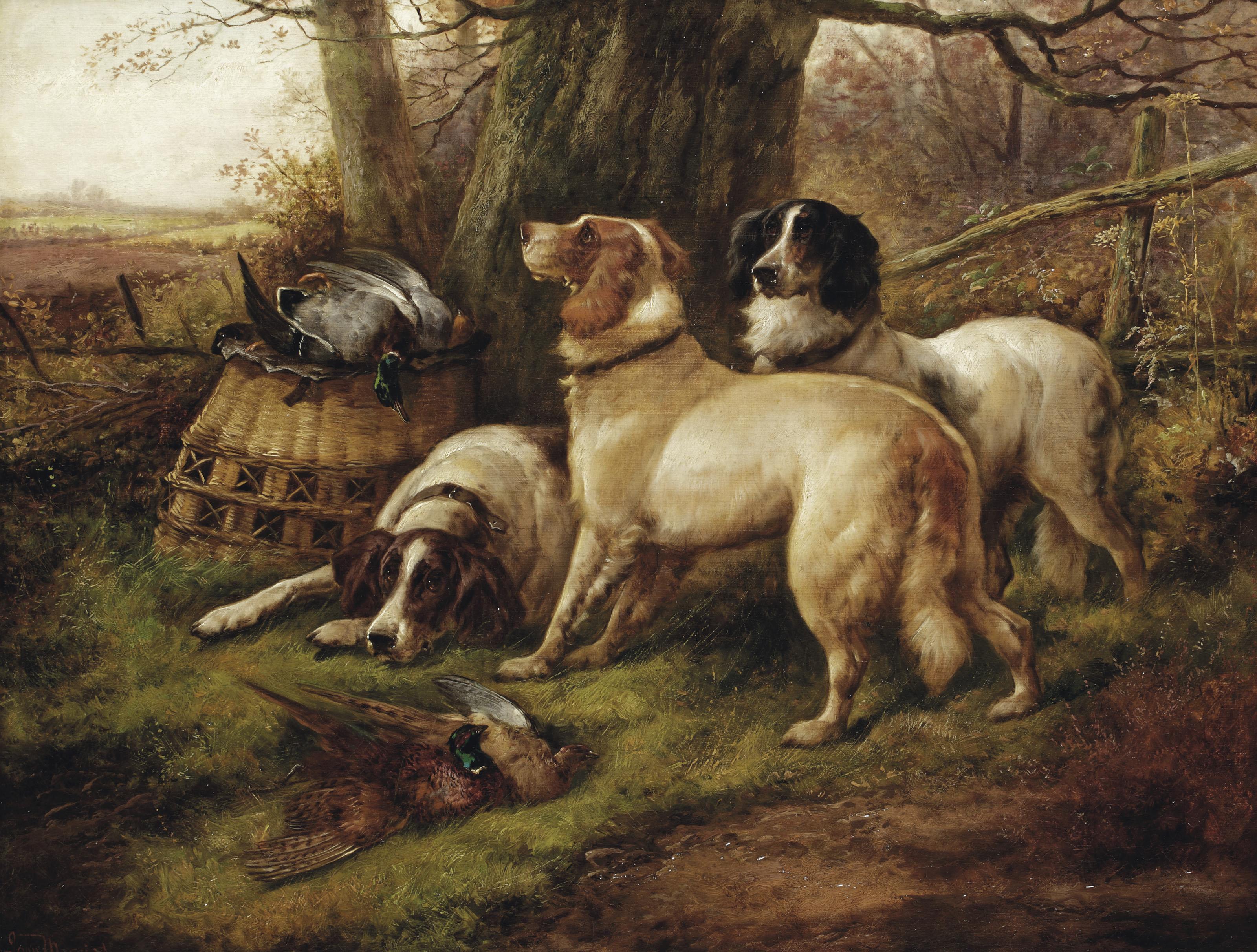 John Morris - Setters with the day\'s bag