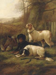 John Morris - Setters with the day\'s bag