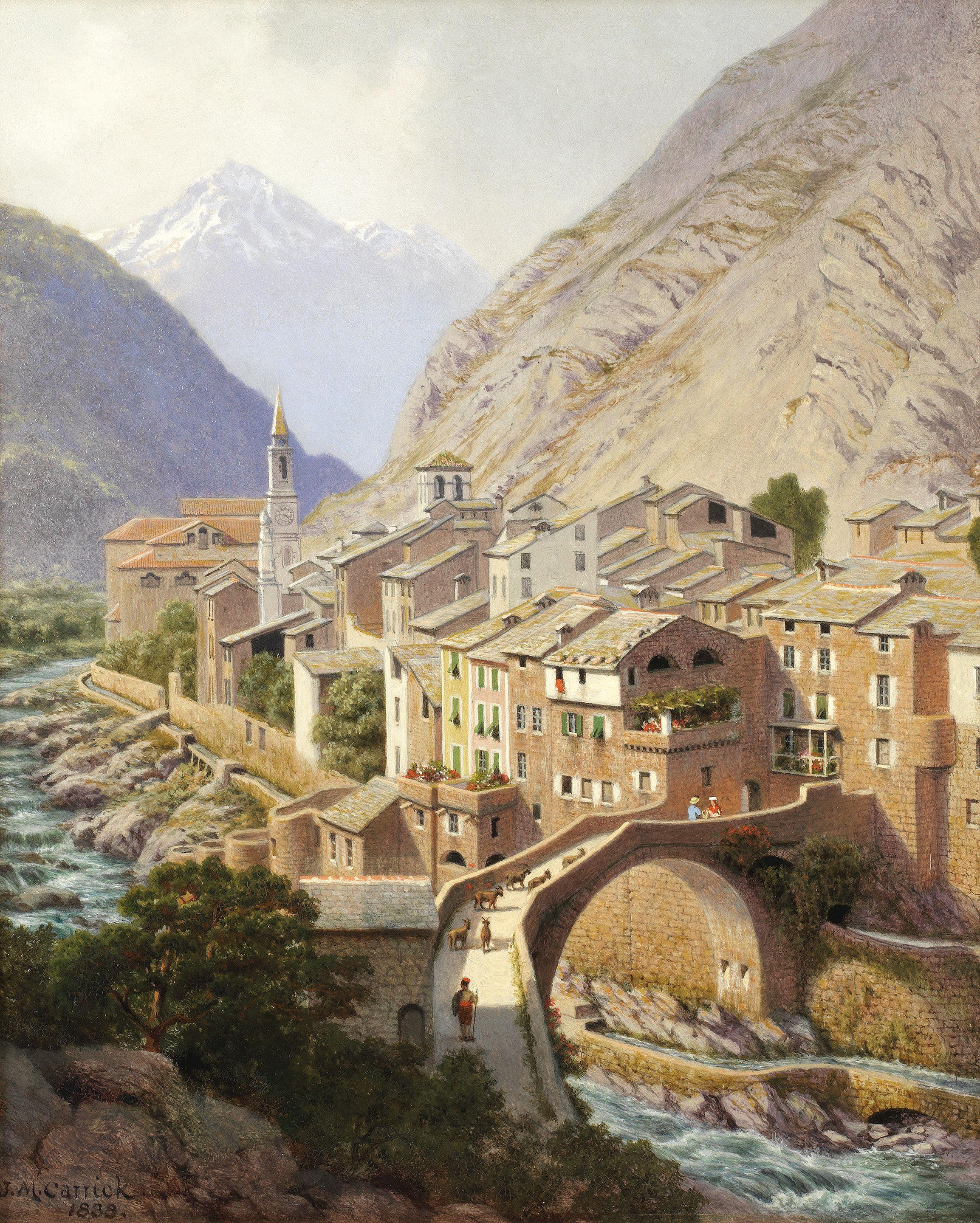 John Mulcaster Carrick - Breil-sur-Roya in the Alps