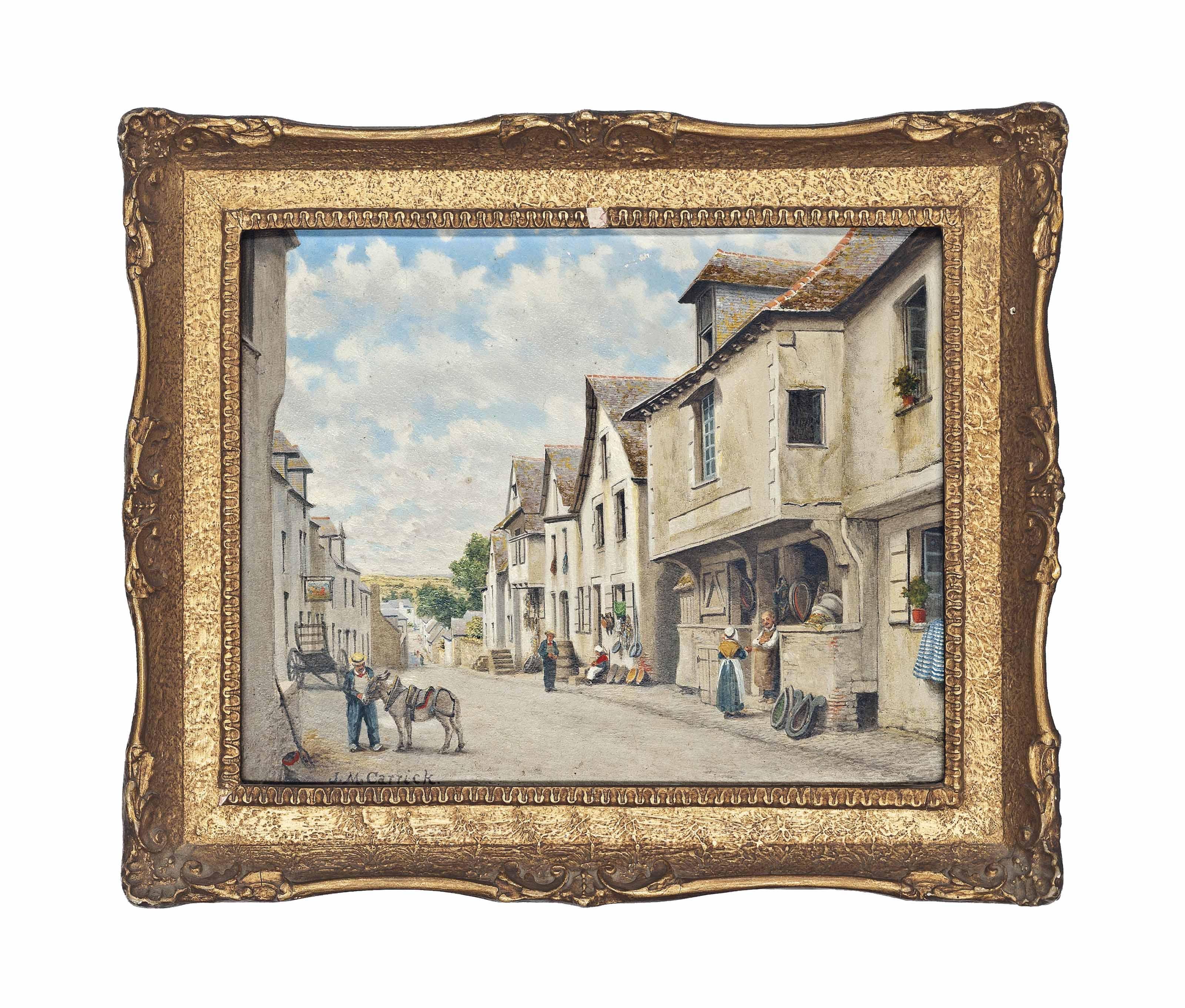 John Mulcaster Carrick - Old House In Lannion, Brittany; And Street In Josselin, Morbihan, Brittany