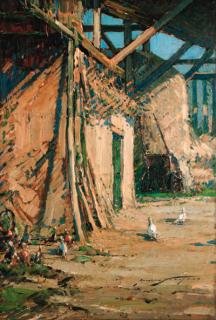 John Murray Thomson - Sunlit Farmyard