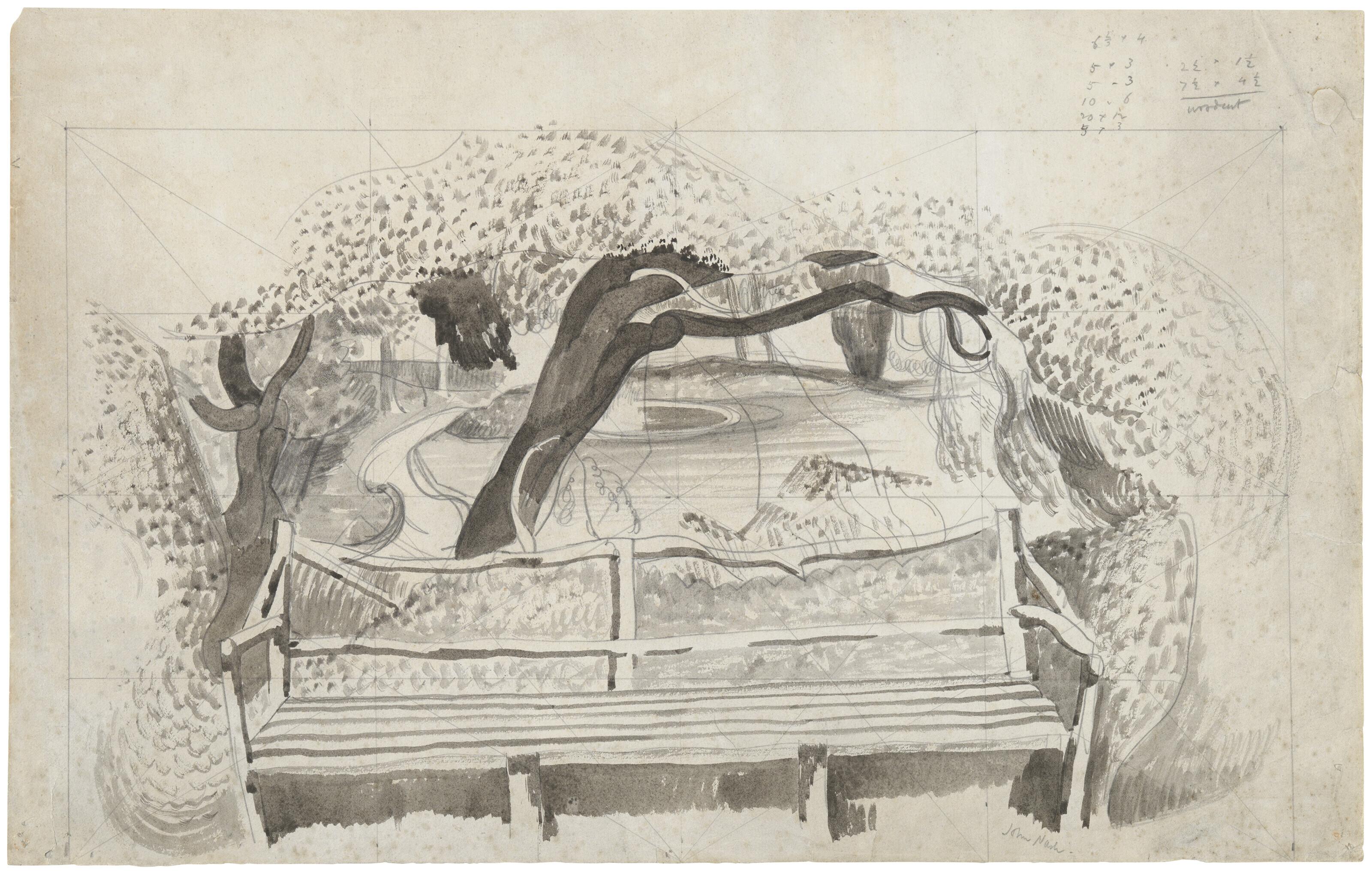 John Nash, R.A. - A view of the garden