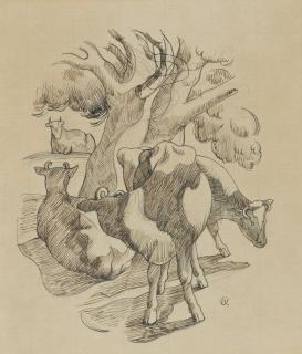 John Nash, R.A. - Cows in the Shade