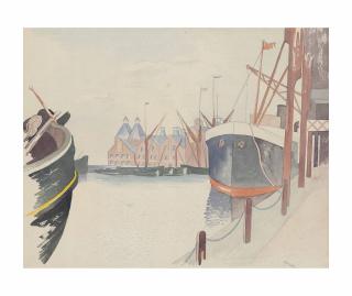 John Nash, R.A. - Ipswich Dock