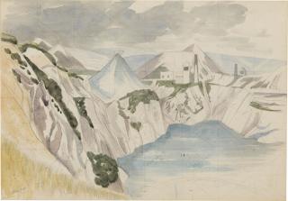 John Nash R.A. - Study For China Clay Pits, Cornwall