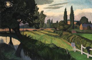 John Nash, R.A. - The river Box, near Higham