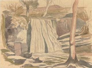 John Nash, R.A. - Waterfall at Malham, Yorkshire