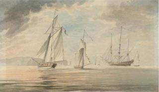 John Nixon - A Man-O\'War And Two Cutters Off The Needles