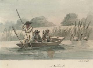 John Nixon - Fishermen In A Punt At Oatlands
