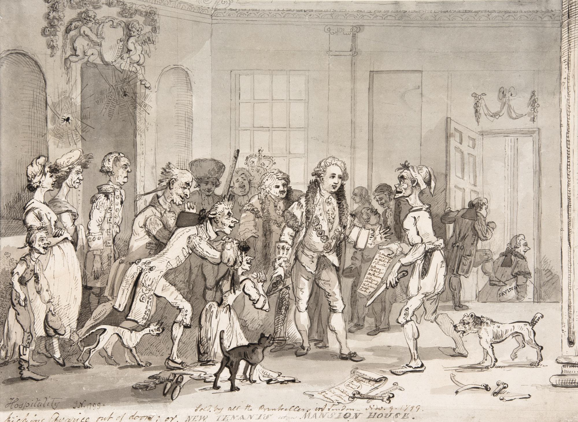 John Nixon - ‘Hospitality Kicking Avarice Out Of Doors; Or, New Tenants At A Mansion House\' 