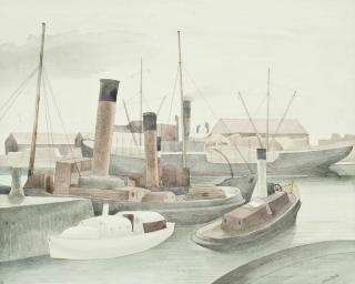 John Northcote Nash, R.A. - Bristol Docks