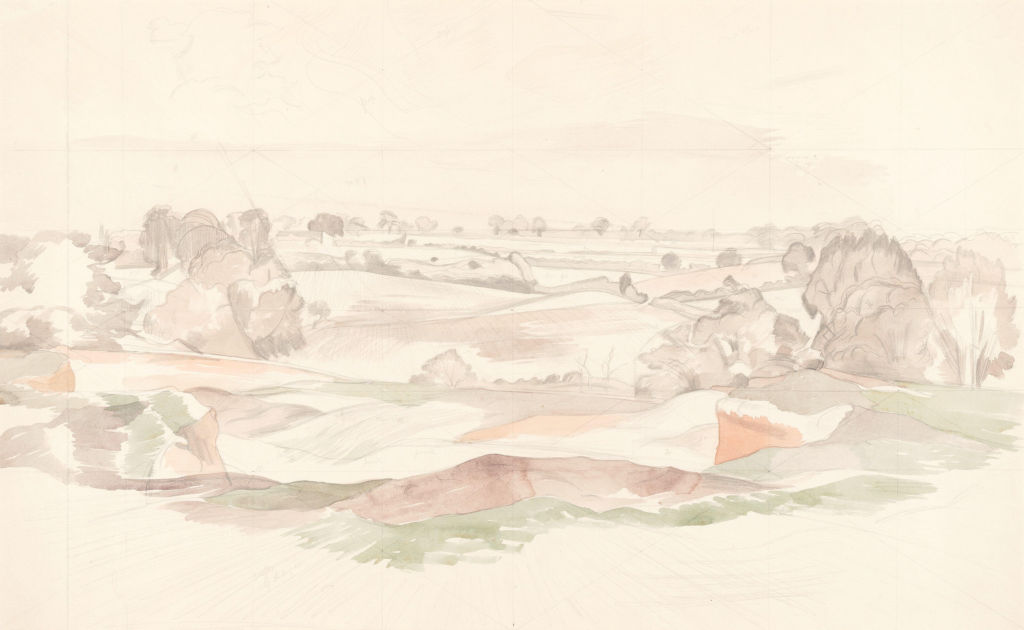 John Northcote Nash R.A. - Essex Farmland Near Wormingford