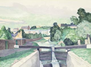 John Northcote Nash, R.A. - The canal lock