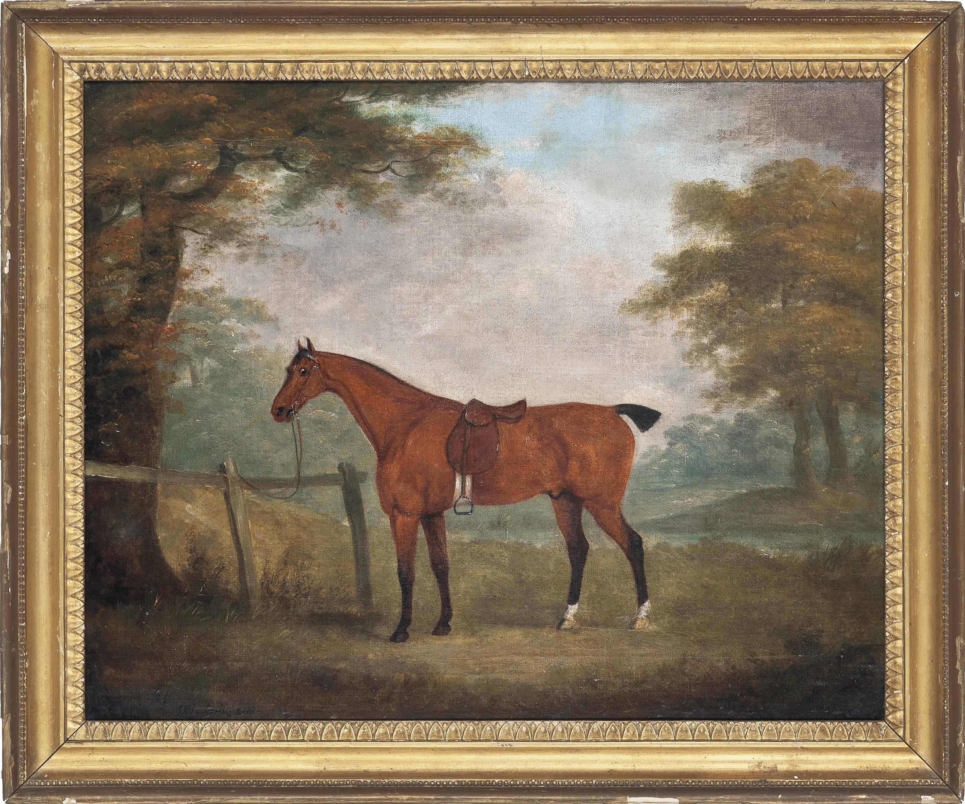 John Nost Sartorius - A Bay Hunter In A Landscape